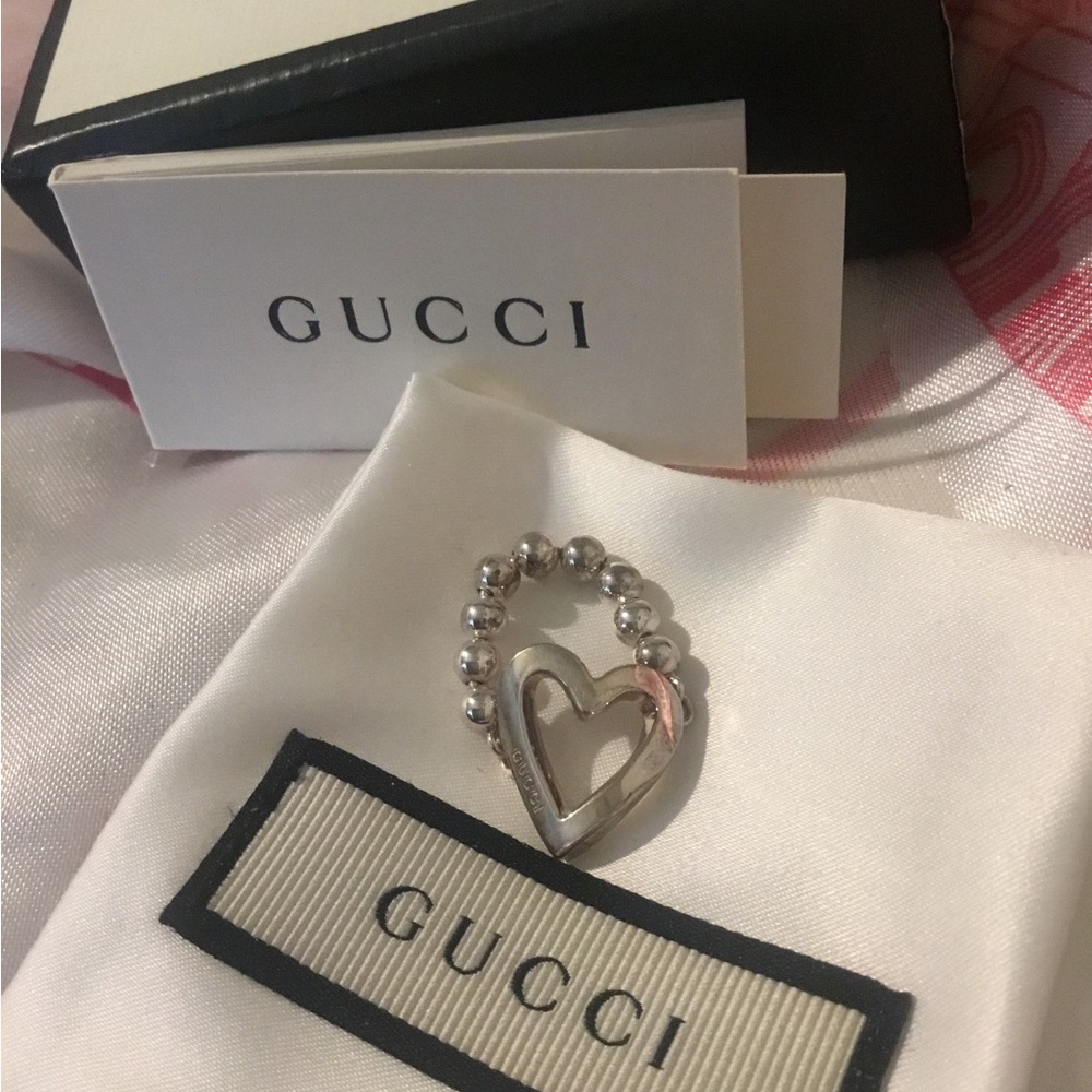 Authentic Gucci Toggle Logo Sterling Silver Heart… - image 2